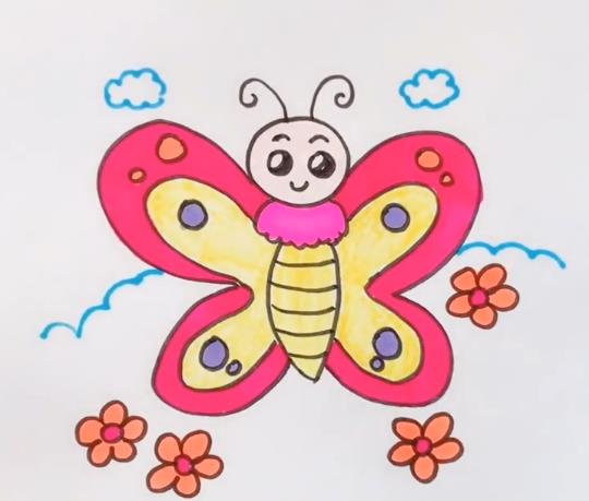 蝴蝶简笔画图片 美丽蝴蝶简笔画视频教程