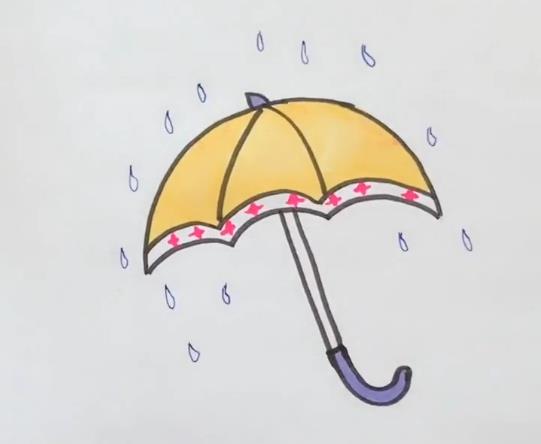 雨伞简笔画图片 黄色雨伞简笔画视频教程