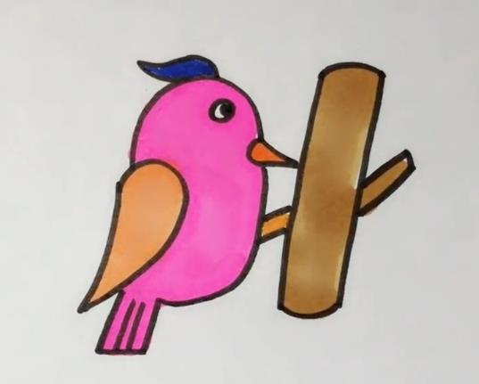 啄木鸟简笔画图片 小鸟简笔画视频教程